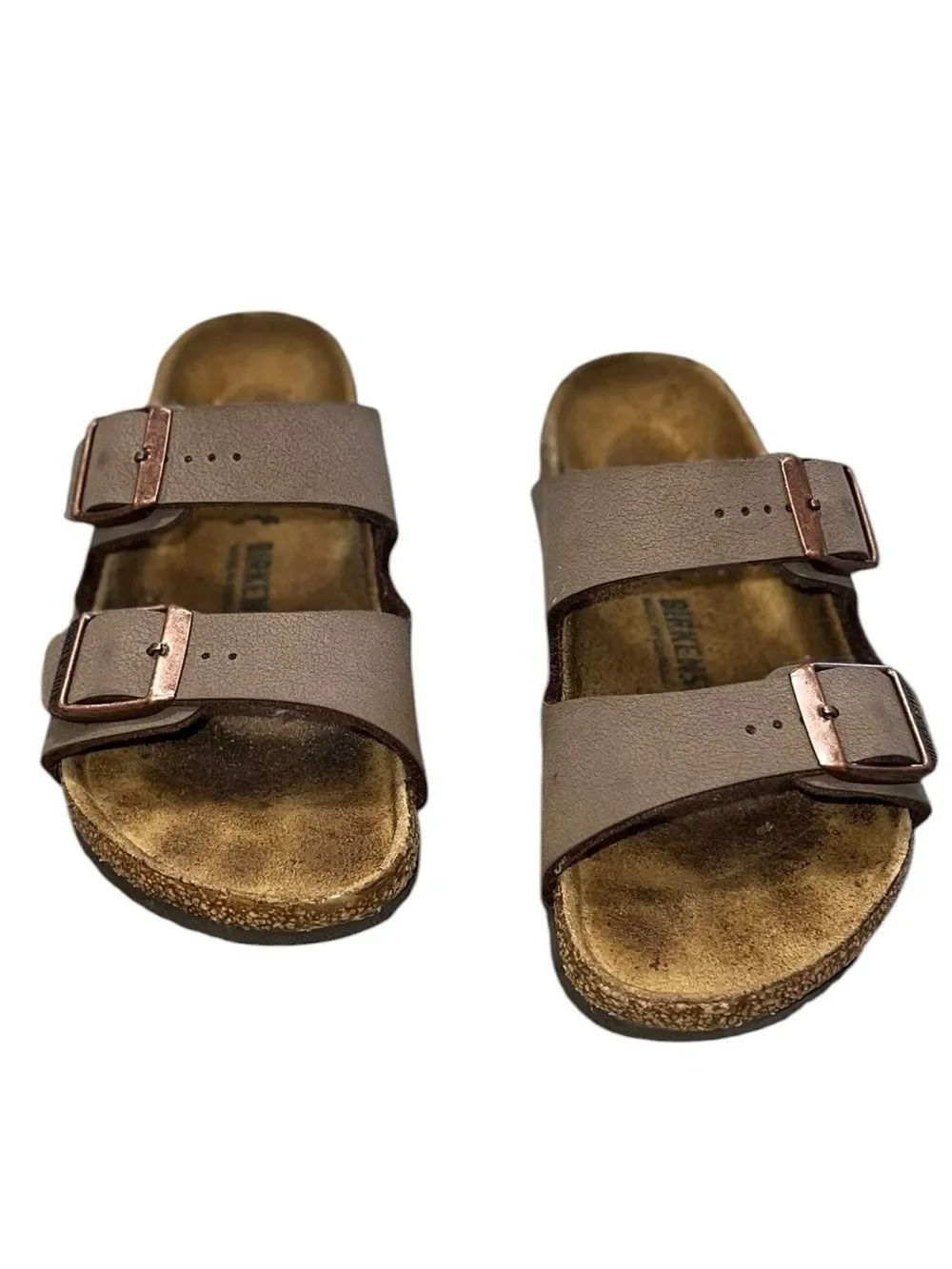 Birkenstock Arizona Kids Sandals Taupe BirkoFlor Copper Buckles EU 30 US 12/12.5